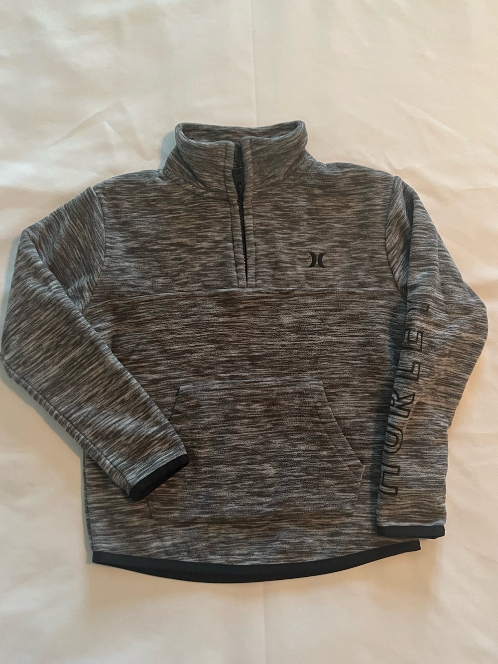 Hurley Kids Grey Heather Fleece Quarter-Zip Pullover